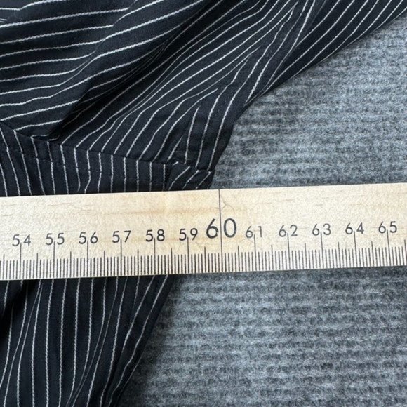 David Smith Shirt Mens Extra Large Black Striped Floral Button Up Modern Comfort - Picture 8 of 9